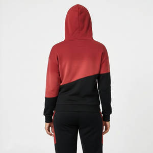 Sudadera con Capucha de Estilo Nuevo para Mujer, Color Block, Algodón Grueso, Felpa, Informal, con Logotipo Personalizado, Hombros Caídos - Product Image 3