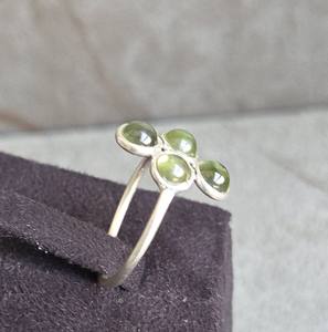 แหวนเงิน925ทำด้วยมืออัญมณีพรีไนต์เครื่องประดับสำหรับงานแต่งงานแบบชาติพันธุ์ทันสมัยของขวัญสำหรับงานเลี้ยงหมั้นของผู้หญิง - Product Image 1