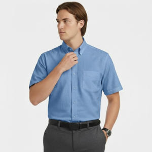 ชุดเดรสไม้ไผ่สีทึบของผู้ชายเสื้อเชิ้ตทรงทางการแขนสั้นแบบปกติเข้ารูปเป็นมิตรกับสิ่งแวดล้อม - Product Image 5