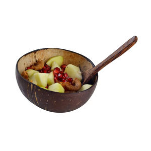 Cuencos de cáscara de coco Natural 100%, vajilla de madera desechable redonda moderna, almacenamiento de postres de frutas, Camping, para uso comercial de alimentos - Product Image 5