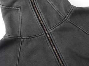 Hot Selling Men's Winter <b>Hoodie</b> Heavy Cotton Balaclava <b>Ninja</b> Acid Washed Full Zip-Up Digital Printing Masked Zipper <b>Hoodie</b> - Product Image 2