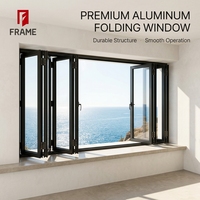 Fenêtre pliante horizontale en aluminium avec revêtement fluorocarboné, couleurs RAL personnalisées, finition maison en alliage d'aluminium thermolaqué résistant à la décoloration