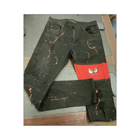 2025 erkek yüksek kalite % 100% pamuk düz pantolon sıkıntılı renk özelleştirilmiş yıkanmış Denim nefes Hip Hop Streetwear katı