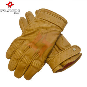 Gants de moto courts unisexes en cuir véritable ciré violet de qualité supérieure, imprimés, pour la course automobile, les sports de plein air, imperméables et antidérapants - Product Image 5