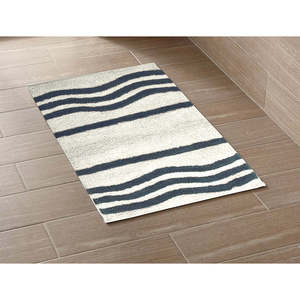 Tappetino da Bagno Moderno a Righe Mainstays, Super Morbido in Cotone, Super Assorbente e Antiscivolo, Lavabile in Lavatrice, 20 X 30 - Blu Navy - Product Image 2