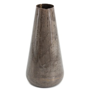 Stylish vintage metal iron flower <b>vase</b> with unique <b>textured</b> surface ideal for modern contemporary minimalist home decor - Product Image 2