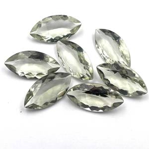 อเมทิสต์สีเขียวธรรมชาติ (พราซิโอไลต์) รูปทรงมาร์คีส์ หินหลวม ขนาดคละ 4×8–10×20 มม. สำหรับทำเครื่องประดับ - Product Image 1