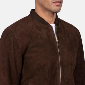 Chaquetas de moto de cuero marrón para hombre, chaquetas de cuero de calle con logotipo privado a prueba de viento sólido - Product Image 5