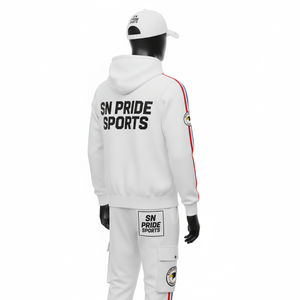 เสื้อสเวตเตอร์วิ่งจ๊อกกิ้งมีฮู้ดสำหรับผู้ชายเสื้อวอร์มใส่วิ่งแบบลำลองระบายอากาศได้ปกติสองชิ้น100% แผ่นแปะพีวีซีติดฉลากส่วนตัว - Product Image 3