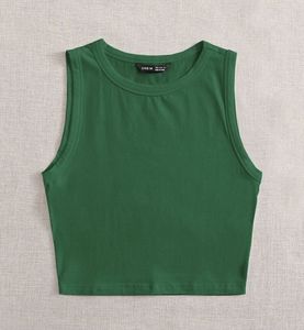 Customizable Women's Short Tank <b>Top</b> Knitted Tank <b>Top</b> for Sports Training & Yoga Sportswear - Product Image 1