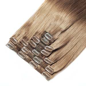 Extensions de cheveux à clipser 24 pouces blond cassé cheveux humains Remy 30 pouces étirés - Product Image 1