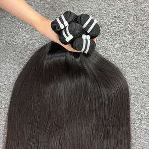 Top vente 100% véritables perruques de cheveux humains droites naturelles non traitées un donneur 30 pouces trame de cheveux vierges courts pour la dentelle suisse - Product Image 2