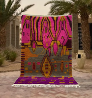 Magnifique tapis Boujaad en rose fuchsia et violet personnalisable tapis Beni Ourain tapis berbères faits à la main décorations tissées pour la maison OEM