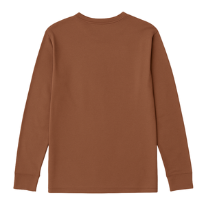 <b>Men</b> <b>Brown</b> 100% Luxury Organic Cotton Crew Neck T <b>Shirt</b> Pre Shrunk GOTS Certified Premium Long Sleeve Breathable Fit Tee - Product Image 2