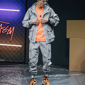 Nouvel ensemble de survêtement décontracté deux pièces pour homme, style cargo, avec logo personnalisé imprimé, qualité supérieure, collection Printemps-Automne 2025 - Product Image 6