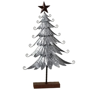 Arbre de Noël en métal argenté avec étoile pour table de noël décoration de la maison dessus de table X mas arbre pour la décoration de la maison en gros - Product Image 1