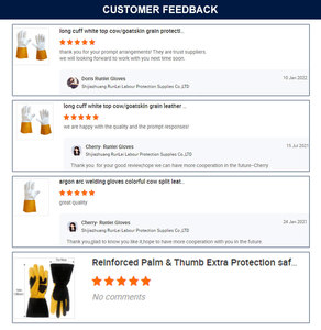 Gants de soudage jaunes et blancs en cuir de mouton de haute qualité pour le fonctionnement général - Product Image 4