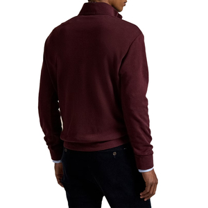 Jersey de punto texturizado de doble tejido para hombre, de mezcla de algodón, con cuello alto y cremallera de un cuarto, estilo casual, de primavera, de última tendencia - Product Image 2
