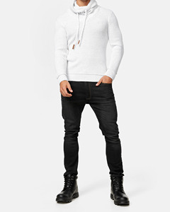 Sweat à capuche d'hiver respirant en coton 100% de haute qualité, fermeture éclair, coupe régulière, poids lourd 250 g/m², poche courte, broderie - Product Image 2