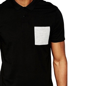 Polo personnalisé pour hommes avec manches courtes respirant confort motif solide logo poche en tissu tricoté-usine directe BD - Product Image 3