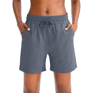 Pantalones cortos clásicos de lana de cintura alta para mujer con bolsillos Pantalones cortos clásicos decorados con patrón de moda transpirable para mujer - Product Image 4