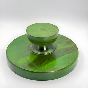 Nouveauté : Support à gâteau en bois d'acacia avec finition verte lavée, support à gâteau alimentaire, au prix le plus bas en Inde - Product Image 4