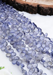 สร้อยคอพลอยไอโอไลต์ทรงหยดน้ำเจียระไน 8 นิ้ว พลอยธรรมชาติ สำหรับทำเครื่องประดับชั้นดี - Product Image 2