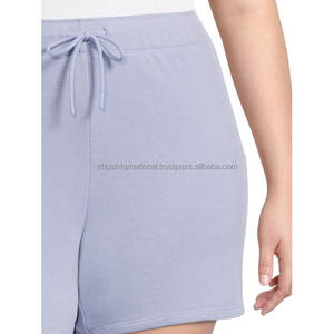 กางเกงขาสั้นผ้าเทอร์รี่สำหรับผู้หญิงไซส์ใหญ่พิเศษสำหรับฤดูร้อนกระเป๋าผ้าถักแบบนุ่มคุณภาพสูง OEM พิมพ์ลายแบบมืออาชีพขายส่ง - Product Image 4