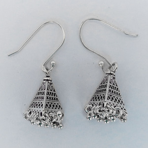 Venta al por mayor lindos pendientes de gota de Plata de Ley 925 Jhumki hechos a mano boda compromiso fiesta joyería para mujeres niñas regalo Cristiano - Product Image 2