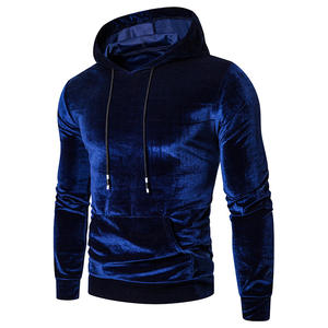 Sweat à capuche en velours pour hommes à usage extérieur Meilleur sweat à capuche élégant pour homme à séchage rapide anti-rides prix compétitif sweats à capuche pour hommes pour tenue décontractée - Product Image 1