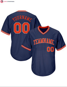 Camiseta de béisbol de poliéster 100% con cuello en V y impresión por sublimación personalizada de fábrica para trabajo en equipo de niños y adultos - Product Image 2