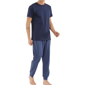 Conjunto de ropa de dormir de dos piezas de algodón para hombre, ropa de dormir transpirable con diseño sin mangas, suministro al por mayor a granel para parejas - Product Image 6