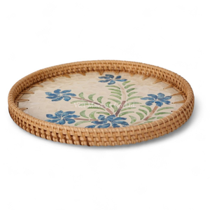 Bandeja Redonda de Ratán con Incrustaciones de Nácar, Venta al por Mayor, Suministro de Vajilla para Catering, Hoteles y Restaurantes - Product Image 3