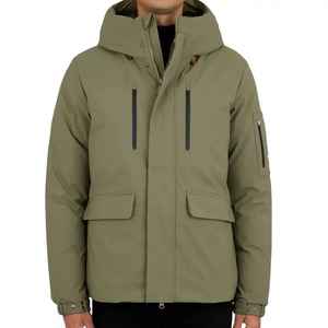 Veste chaude épaisse à capuche 100% Polyester de bonne qualité, parka d'hiver à fermeture éclair - Product Image 1
