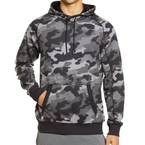 Vente en gros Pull à capuche surdimensionné avec impression camouflage gris Manteau d'hiver Sweats à capuche pour hommes Design à motif solide - Product Image 2