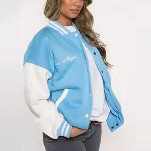 Vente directe de vestes universitaires unisexes personnalisées brodées, de haute qualité, coupe-vent, en laine et polyester, couleurs personnalisées - Product Image 6