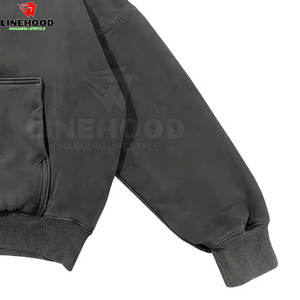 Sudadera con capucha de lavado ácido de calidad superior para hombre, ropa de calle básica de algodón 100% para invierno, patrón sólido y cuello con capucha - Product Image 3