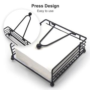 Modern European Flat <b>Metal</b> Rectangle Durable Eco-Friendly Napkin Holder <b>Weighted</b> Arm Creative Tissue Dispenser Kitchen Dining - Product Image 2