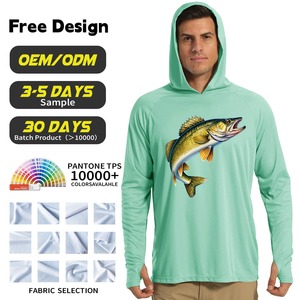 Sweat à capuche de pêche à manches longues personnalisé avec votre logo, imperméable, UPF50, respirant, antibactérien, séchage rapide, protection solaire, anti-humidité - Product Image 1