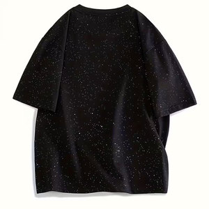 High Quality Men <b>Rhinestone</b> T Shirt Stylish Casual <b>Top</b> Comfortable Short Sleeve Summer Wear - Product Image 2