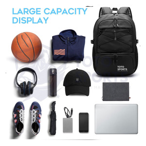 กระเป๋าบาสเก็ตบอลโพลีเอสเตอร์ ดีไซน์พิมพ์โลโก้ตามสั่ง ราคาสมเหตุสมผล ผู้ขายยอดนิยม คุณภาพดี น้ำหนักเบา ระบายอากาศได้ดี - Product Image 3