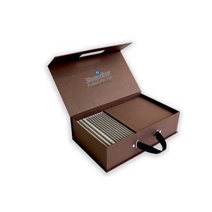 กล่องของขวัญกระดาษคราฟท์แบบแข็งพับได้สีดำสำหรับธุรกิจเป็นของขวัญตามสั่ง2023 - Product Image 3