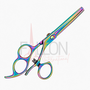 Ciseaux professionnels de coiffure Rainbow en acier inoxydable pour effiler les cheveux, ciseaux de barbier pour salon, logo personnalisé - Product Image 3