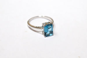 Anillo de piedras preciosas naturales de Topacio azul natural de Plata de Ley 925, joyería de plata hecha a mano - Product Image 2