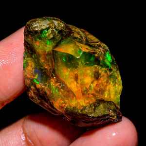 Maravilloso Multi fuego Natural ópalo etíope jugar fuego Color aceite áspero piedra preciosa suelta para hacer mujeres joyería de plata al por mayor - Product Image 3