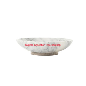 El mejor Frutero de pedestal de mármol Natural blanco, cuenco decorativo tallado a mano para servir para decoración del hogar de lujo y precio de mayorista de mesa - Product Image 5