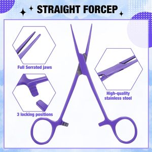 Pince hémostatique traumatique médicale pince en acier inoxydable outils vétérinaires de toilettage de couleur adaptés au nettoyage des plaies chirurgicales Vaslcare - Product Image 3