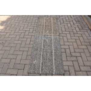 Tapis moderne en laine patchwork 2.1x6.2 pieds gris beige tissage plat turc pour décorations de salon dos en latex - Product Image 1