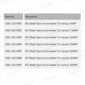 Disyuntores ATC/ATO automotrices PTT T1 25A, reinicio Manual, bajo perfil, interruptores de circuito ATC - Product Image 6