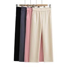 Pantalon droit ample vintage en mousseline respirante à taille élastique, nouvelle collection automne 2026 pour femme, disponible en sept couleurs, très élastique - Product Image 5